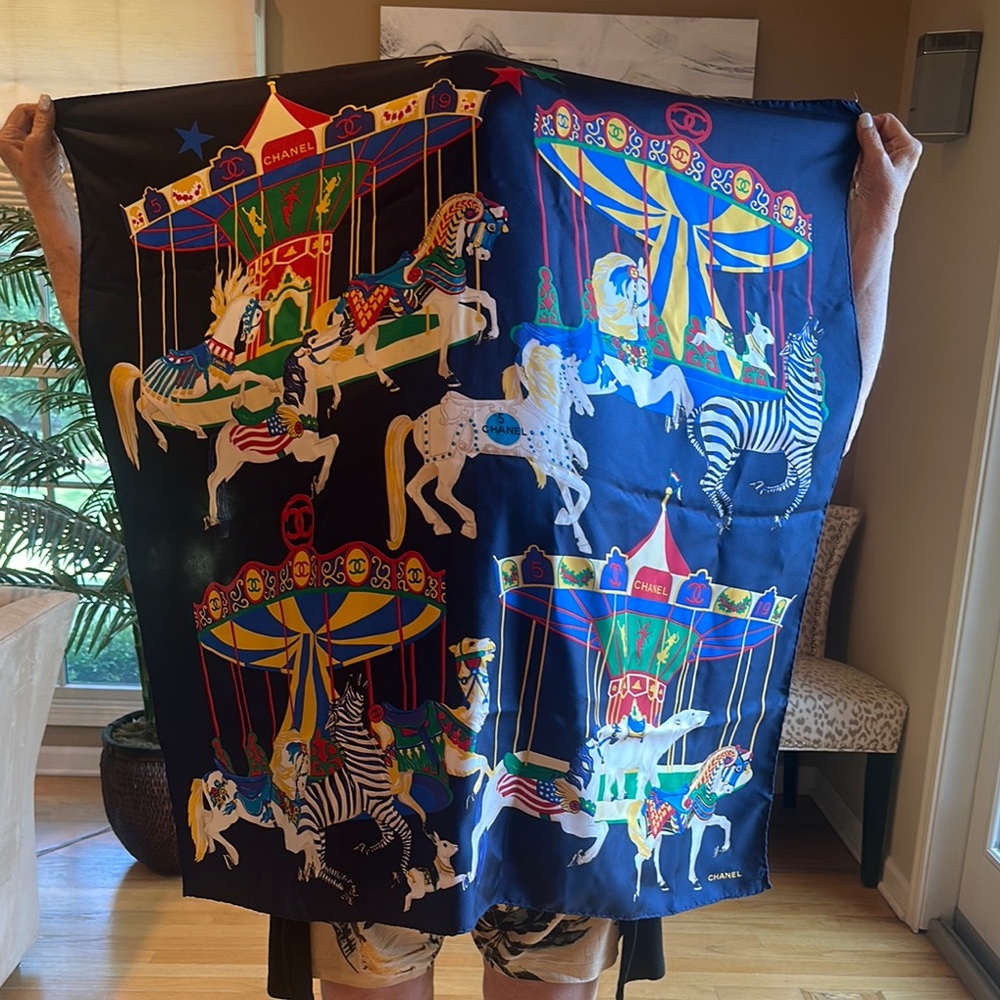 Chanel Carousel Silk Scarf
